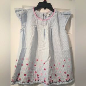 Crown & Ivy Striped Shirt with Pink Floral Accents